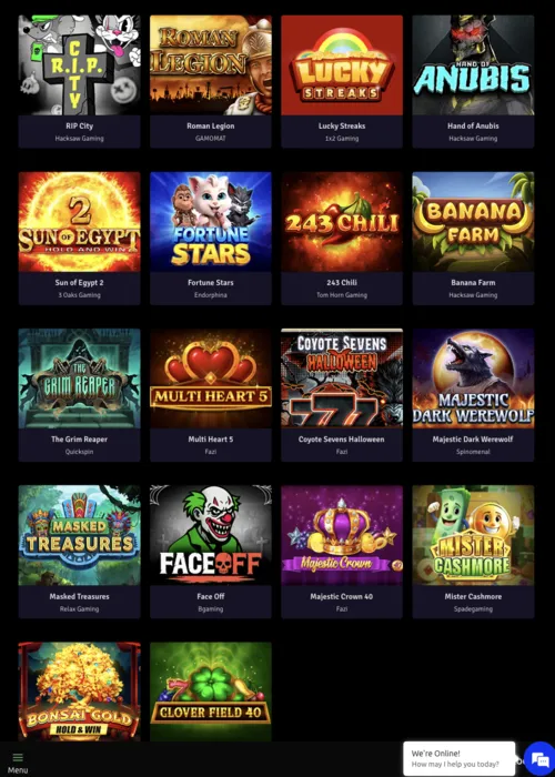 Lobby juegos tragamonedas colección Rizz Casino